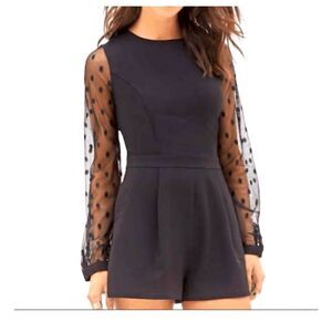 Vintage Zara black polka dot sleeve romper